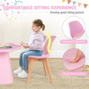 Wooden Kids Activity Table and Chairs Set with Padded Seat-Pink by LJGDeals