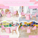 Wooden Kids Activity Table and Chairs Set with Padded Seat-Pink by LJGDeals