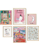 Pink classics gallery wall