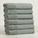 Cotton Linen-Like Border 6-Piece Towel Set - Priya Collection by Great Bay Home