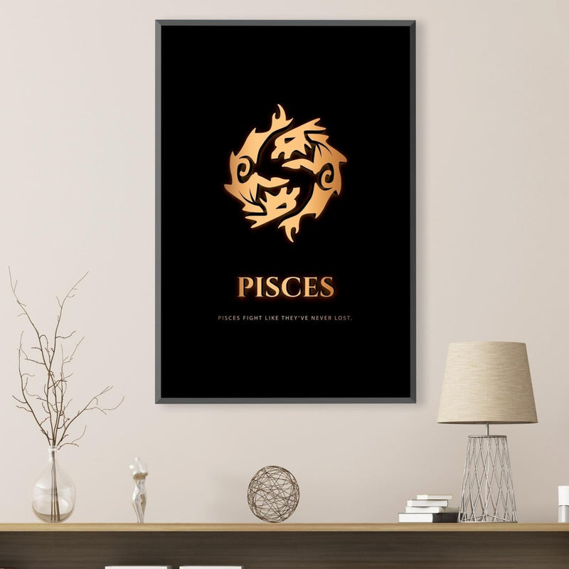 Pisces - Gold Canvas