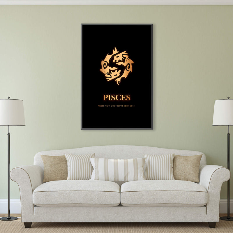 Pisces - Gold Canvas