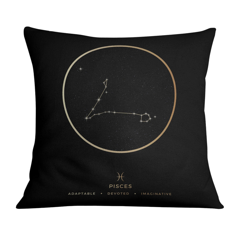 Pisces Traits Gold Cushion