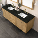 James Martin Laurent 72" Dual Mount Double Bathroom Vanity, Light Natural Oak