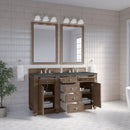 James Martin Bristol 60" Double Bathroom Vanity, Whitewashed Walnut
