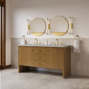 James Martin Hudson 60" Double Bathroom Vanity, Honey Oak
