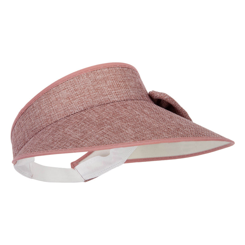 Women's Polyester Bow Accented Large Hard Brim Gardening Sun Visor