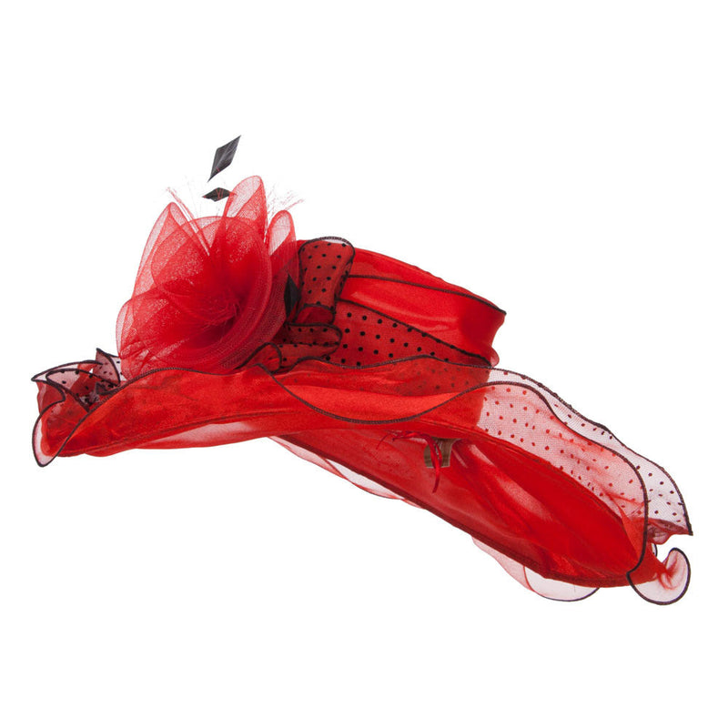 Polka Dot Ruffle Organza Hat