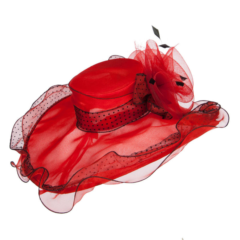 Polka Dot Ruffle Organza Hat