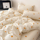GobekUsa Cotton Grid Bedding Set - Soft & Stylish Bed Sheet, Quilt Cover Kit