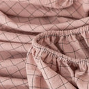 GobekUsa Cotton Fitted Sheet with Elastic Bands for Single Double King Queen Bed