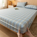 GobekUsa Cotton Fitted Sheet with Elastic Bands for Single Double King Queen Bed