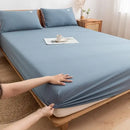 GobekUsa Cotton Fitted Sheet with Elastic Bands for Single Double King Queen Bed