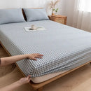 GobekUsa Cotton Fitted Sheet with Elastic Bands for Single Double King Queen Bed