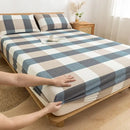 GobekUsa Cotton Fitted Sheet with Elastic Bands for Single Double King Queen Bed
