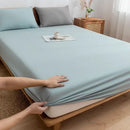 GobekUsa Cotton Fitted Sheet with Elastic Bands for Single Double King Queen Bed