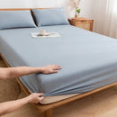 GobekUsa Cotton Fitted Sheet with Elastic Bands for Single Double King Queen Bed