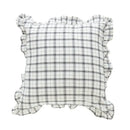Plaid ruffled cotton coffee black cushion cover living room decor by Decorbites