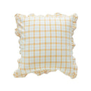 Plaid ruffled cotton coffee black cushion cover living room decor by Decorbites