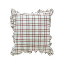 Plaid ruffled cotton coffee black cushion cover living room decor by Decorbites