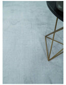 Plain Solid 8x10 Hand Loomed Silver Modern Minimalist Scandinavian Art Silk Rug by The Rug Decor