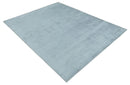 Plain Solid 8x10 Hand Loomed Silver Modern Minimalist Scandinavian Art Silk Rug by The Rug Decor