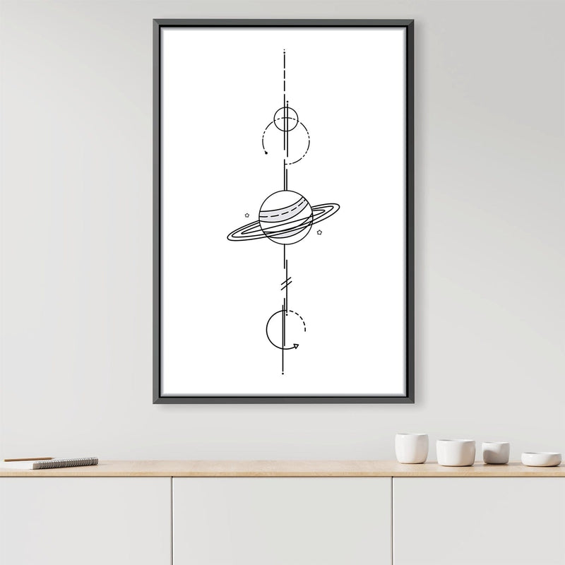 Planet Line Art Portrait Canvas