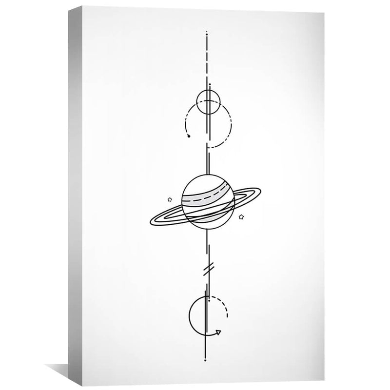 Planet Line Art Portrait Canvas