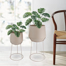 Set of 2-16"&19.5"H Set Of 2 Cream Grey Flowerpot by JHY DESIGN