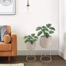 Set of 2-16"&19.5"H Set Of 2 Cream Grey Flowerpot by JHY DESIGN