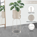 Set Of 2-18"&21.5"H Flower Pot Stand(Gray, barrel pressed) by JHY DESIGN