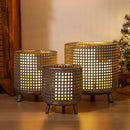 Set of 3 Plant Pots 10/8.5/7''H(Antique Silver) by JHY DESIGN