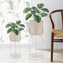 Set Of 2-18"&21.5"H Flower Pot Stand(Gray, barrel pressed) by JHY DESIGN
