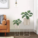 Set Of 2-18"&21.5"H Flower Pot Stand(Gray, barrel pressed) by JHY DESIGN