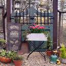 Outdoor Floral Oval Metal Plant Stand by Decor Steals