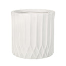 Planter With Subtle Pleated Design - Antique White