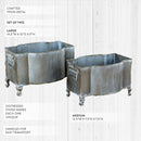 Aged Metal Footed Planters, Set of Two by Decor Steals