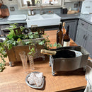 Aged Metal Footed Planters, Set of Two by Decor Steals