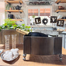 Aged Metal Footed Planters, Set of Two