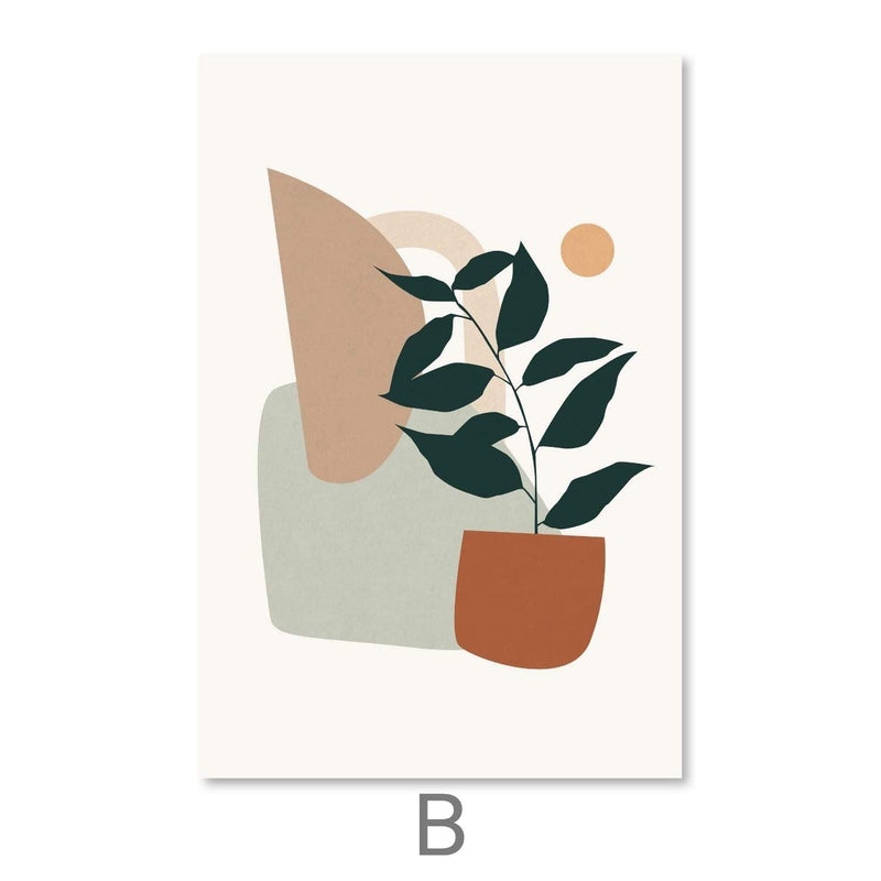 Plants and Shapes Canvas