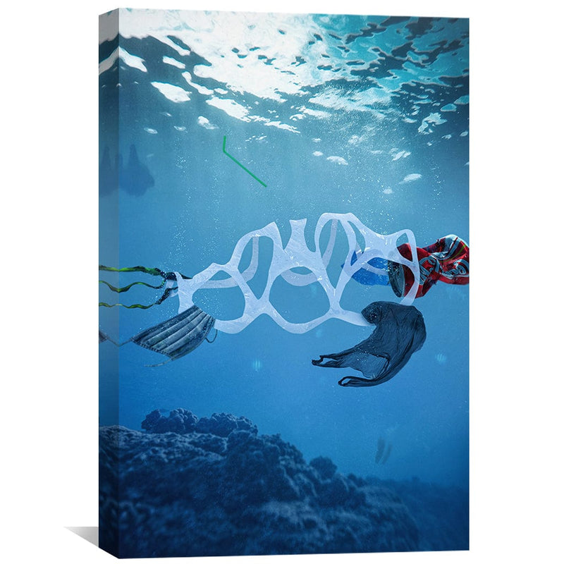 Plastic Turtle Canvas