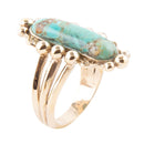 Plateau Blue Turquoise and Golden Ring