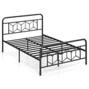 Platform Bed with High Headboard and Snap Lock Metal Slats by LJGDeals