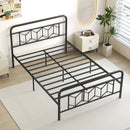 Platform Bed with High Headboard and Snap Lock Metal Slats by LJGDeals