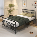 Platform Bed with High Headboard and Snap Lock Metal Slats by LJGDeals