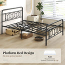 Platform Bed with High Headboard and Snap Lock Metal Slats by LJGDeals
