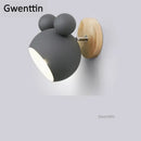GobekUsa Cartoon Mouse Wall Lamp | Nordic LED Sconce for Kids' Room & Bedroom