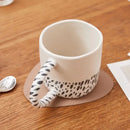 Playful spotted face 340ml ceramic coffee milk mug kitchen decor by Decorbites