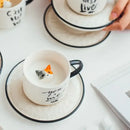 Playful white & black cat claw ceramic cup kitchen mug with figurine by Decorbites