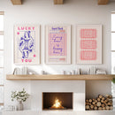 Guest Check, Playing Card Art. Retro Dopamine Set of 3 Prints by Wall Art Set